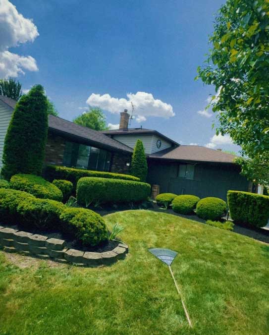 Landscaping - A photo of a beautiful landscaped lawn by Lavish Landscaping Service.